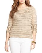 Lauren Ralph Lauren Plus Textured Striped Sweater