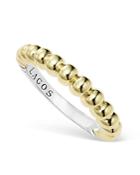 Lagos Sterling Silver And 18k Gold Fluted Stacking Ring