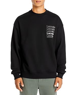 Lacoste L!ve Loose Fit Crew Neck Print Fleece Sweatshirt