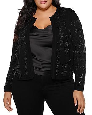 Belldini Plus Embellished Houndstooth Cardigan