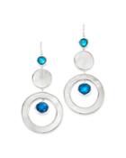 Ippolita Sterling Silver Wonderland Circle Drop Earrings With Mother-of-pearl Doublet In Lagoon