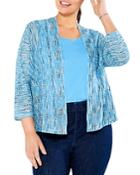 Nic+zoe Plus Melody Semi Sheer Open Cardigan