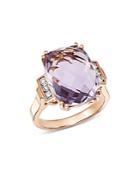 Bloomingdale's Amethyst Cushion & Diamond Statement Ring In 14k Rose Gold - 100% Exclusive