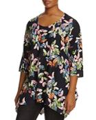 Nally & Millie Plus Butterfly Print Tunic