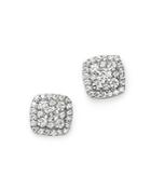 Bloomingdale's Diamond Square Cluster Stud Earrings In 14k White Gold, 0.60 Ct. T.w. - 100% Exclusive
