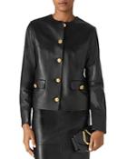 St. John Knits Nappa Shiny Leather Jacket