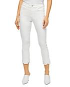 Jen7 By 7 For All Mankind Straight Leg Scallop Hem Ankle Jeans In White