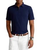 Polo Ralph Lauren Cotton Stretch Mesh Solid Custom Slim Fit Quarter Zip Polo Shirt