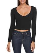 Dkny Ribbed Cropped Sweater
