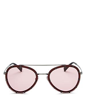 Valentino Embellished Aviator Sunglasses, 58mm