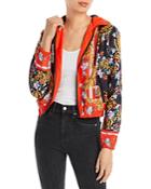 Versace Jeans Couture Sun & Flower Print Hooded Jacket