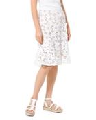 Michael Michael Kors Appliqued Floral-lace Skirt