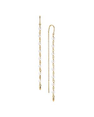 Nadri La Vie Nacre Pearl Threader Earrings In 18k Gold Plated