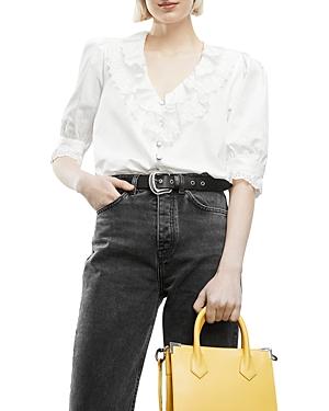 The Kooples Eyelet Ruffled Blouse