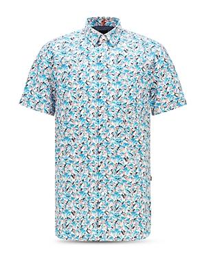 Boss Magneton Slim Fit Short Sleeve Geo Print Shirt