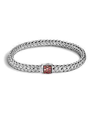 John Hardy Classic Chain Sterling Silver Lava Small Bracelet With Red Sapphire