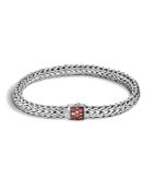 John Hardy Classic Chain Sterling Silver Lava Small Bracelet With Red Sapphire