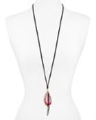 Chan Luu Pink Agate Pendant Necklace, 36