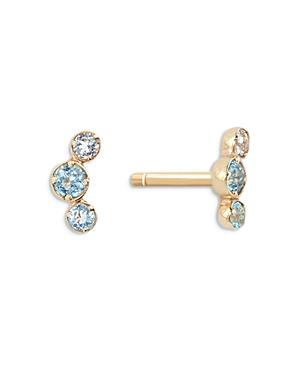 Moon & Meadow 14k Yellow Gold Blue Topaz Trio Stud Earrings - 100% Exclusive