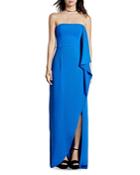 Halston Heritage Strapless Crepe Gown