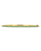 Rachel Reid 14k Yellow Gold Emerald Bangle Bracelet