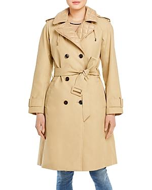 Kate Spade New York Quilted Trim Hooded Trench Coat