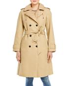 Kate Spade New York Quilted Trim Hooded Trench Coat