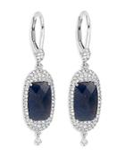 Meira T 14k White Gold Blue Sapphire & Diamond Drop Earrings