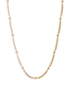 Luv Aj Crystal Daisy Ballier Necklace In Gold Tone, 15-17.5