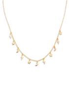 Aqua Moon & Star Charm Necklace In Gold Tone, 16.25-18.25 - 100% Exclusive