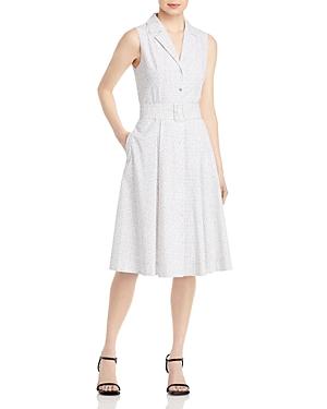 T Tahari Printed Belted Shirt Dress