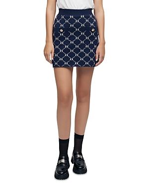 Maje Jino Bow Jacquard Mini Skirt