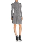 Rebecca Taylor Ruched Metallic-knit Dress