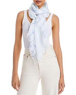 Echo Grid Print Linen Scarf