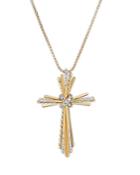 David Yurman 18k Yellow Gold Angelika Cross Pendant Necklace With Pave Diamonds, 18