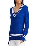 Lauren Ralph Lauren Stripe Cable Knit Cricket Sweater