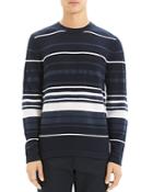 Theory Hilles Striped Crewneck Sweater