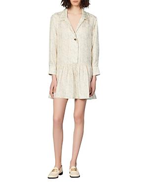 Sandro Rozie Printed Flounce Dress