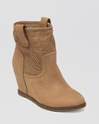 Lucky Brand Wedge Booties - Keno Perforated Top