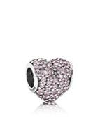 Pandora Charm - Sterling Silver & Pink Cubic Zirconia Pave Hearts