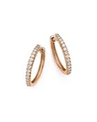 Diamond Hoop Earrings In 14k Rose Gold, .40 Ct. T.w. - 100% Exclusive