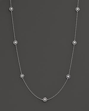 Kc Designs Diamond Flower Seven Station Necklace In 14k White Gold, 16