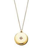 Sasha Samuel 14k Yellow Gold Plate Maxine Locket Necklace With Solitaire Cubic Zirconia, 20