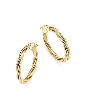 14k Yellow Gold Twisted Wire Hoop Earrings - 100% Exclusive