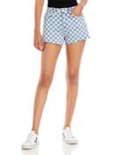 Aqua Checkerboard Print Denim Shorts - 100% Exclusive