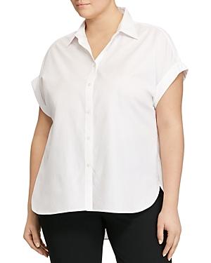 Lauren Ralph Lauren Plus Cap Sleeve Button Down Shirt