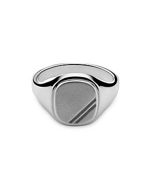 Miansai Square Step Ring In Rhodium Plated Sterling Silver