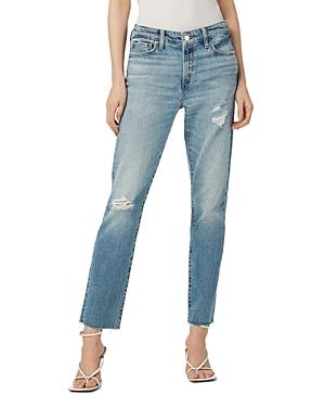 Joe's Jeans The Lara High Rise Distressed Cigarette Ankle Jeans In Joy