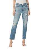 Joe's Jeans The Lara High Rise Distressed Cigarette Ankle Jeans In Joy