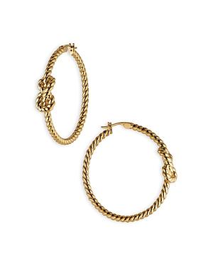 Ajoa By Nadri Vacay Knot Rope Hoop Earrings In 18k Gold Plated